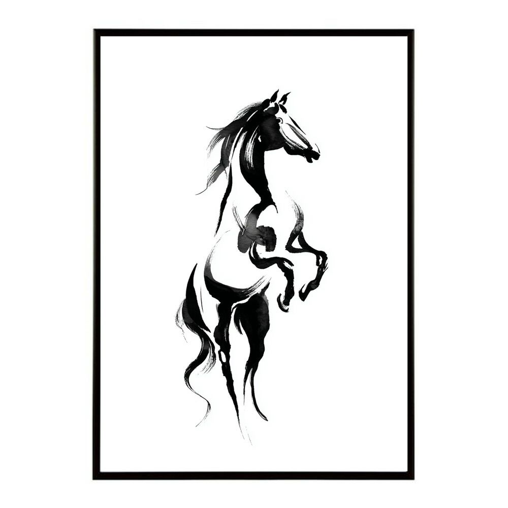 A1サイズ（約59x84cm）】【lm-poster-7687】【フレーム付き】馬 ホース