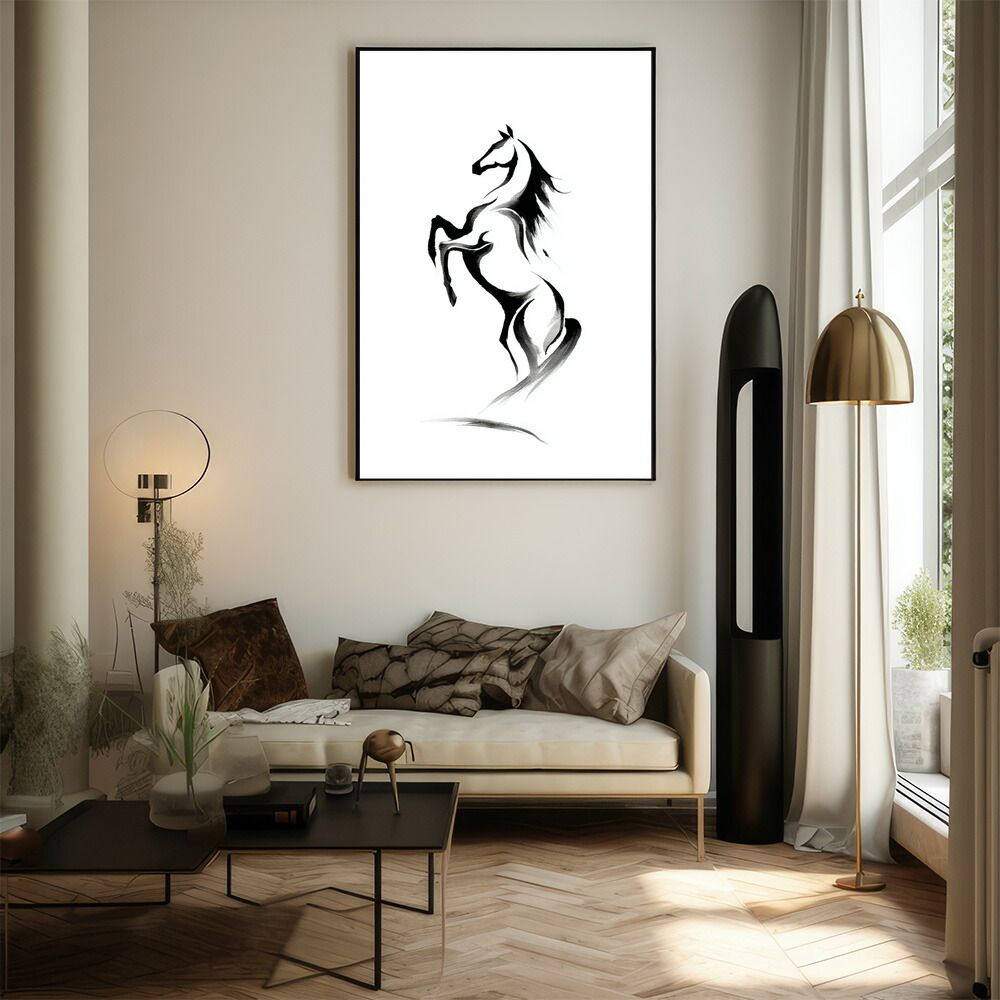 A0サイズ（約84x119cm）】【lm-poster-7691】【フレーム付き】馬