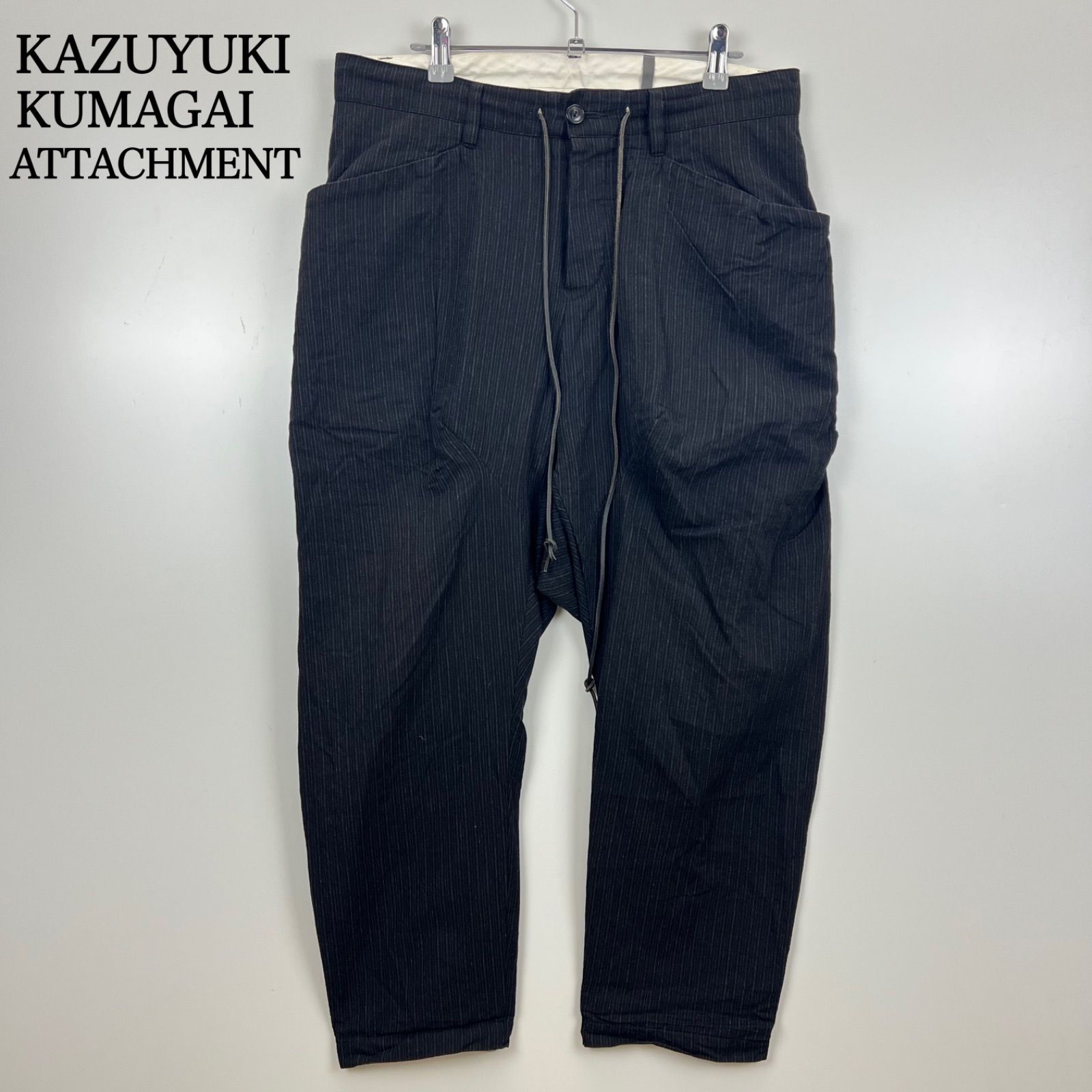 KAZUYUKI KUMAGAI ATTACHMENT stripes gaba sarouel pants 2 KP61-035