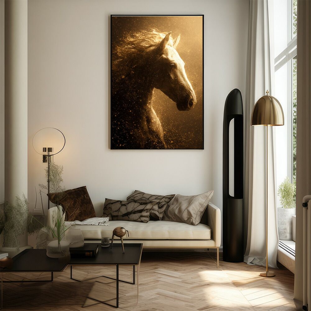 B1サイズ（約73x103cm）】【lm-poster-7754】【フレーム付き】馬