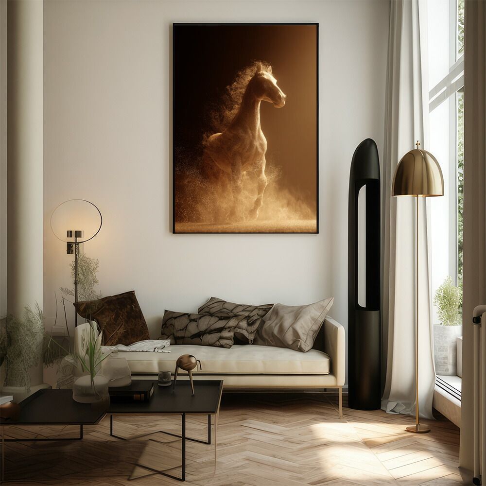 A2サイズ（約42x59cm）】【lm-poster-7757】【フレーム付き】馬 ホース