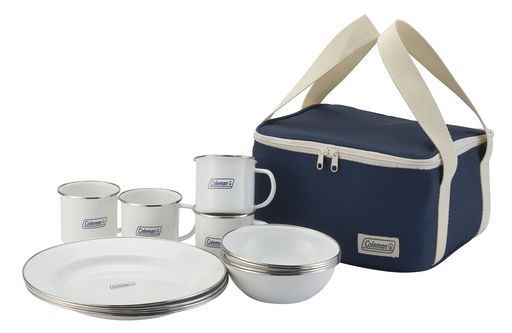 Coleman(コールマン)食器セットエナメルディッシュウェアセット4人分収納ケース付2000032362
