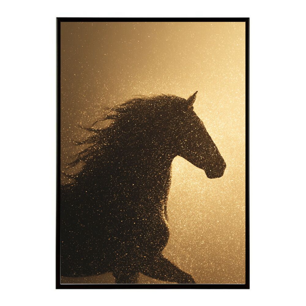 B2サイズ（約51x73cm）】【lm-poster-7763】【フレーム付き】馬 ホース