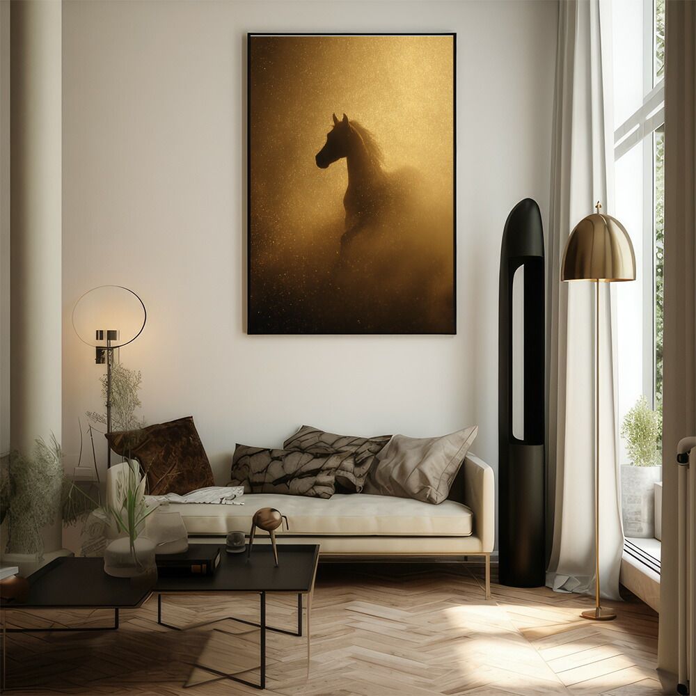 B4サイズ（約25x36cm）】【lm-poster-7837】【フレーム付き】馬 ホース