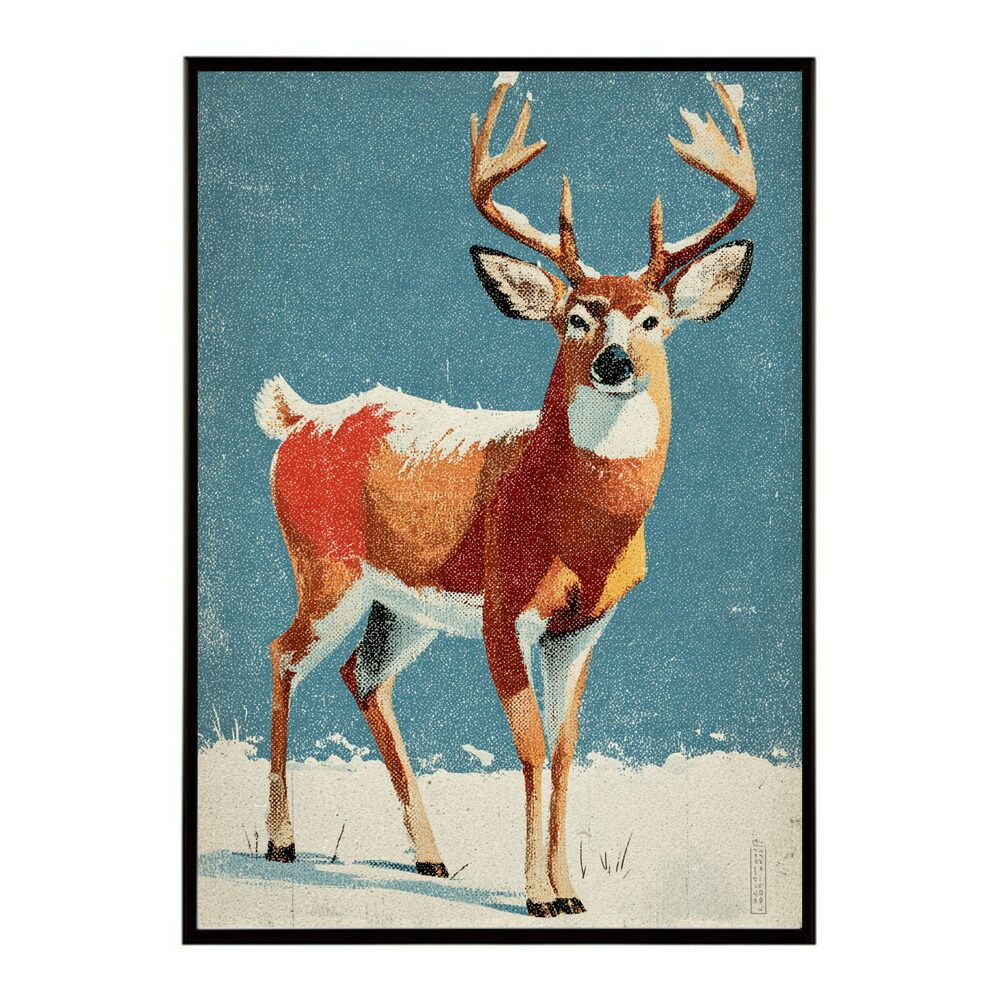 B1サイズ（約73x103cm）】【lm-poster-7859】【フレーム付き】トナカイ
