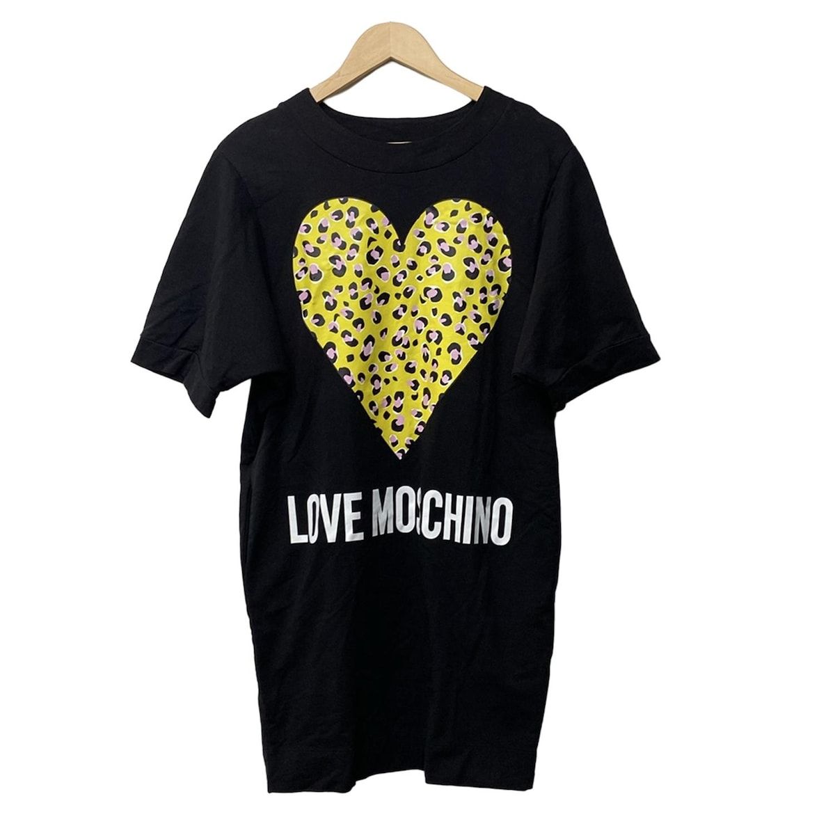 【新品】MOSCHINO モスキーノ ハート 半袖 Tシャツワンピース LOVE MOSCHINO(ラブモスキーノ) ワンピース サイズ38 M レディース