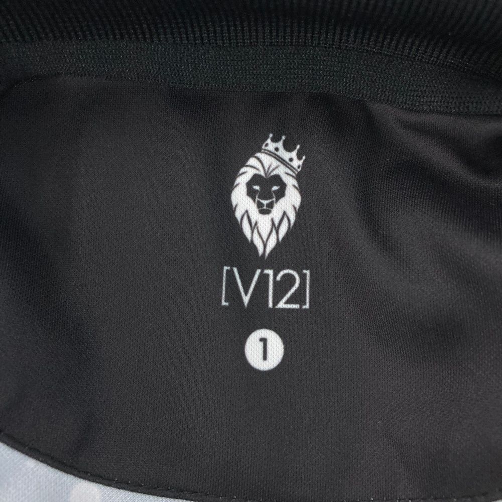 サイズ：1 V12 ヴィトゥエルヴ 半袖ポロシャツ 総柄 ブラック系