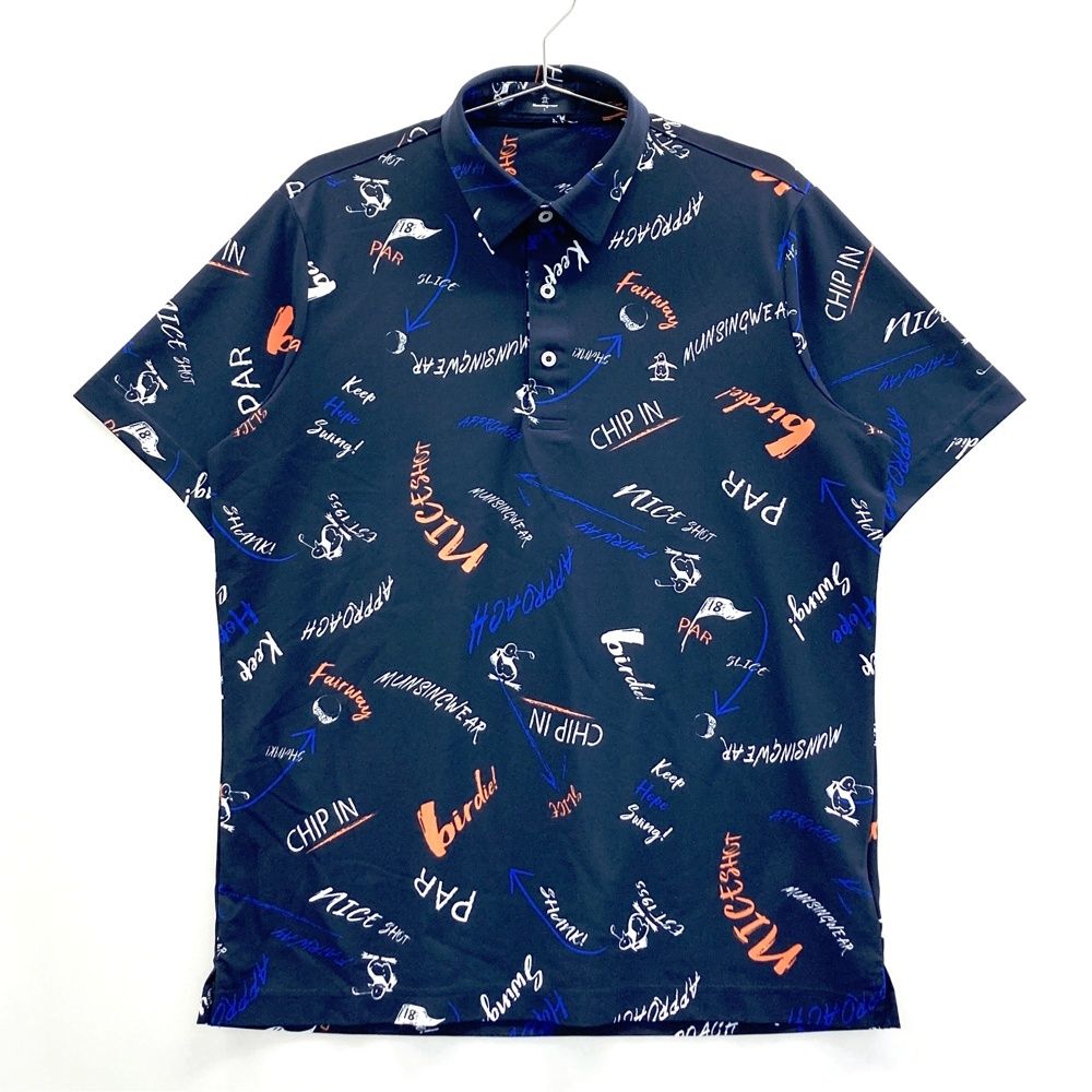 マンシングウェア ヴィンテージゴルフシャツ　新品　男性M 女性L サイズ：L MUNSING WEAR マンシングウェア 半袖ポロシャツ 総柄