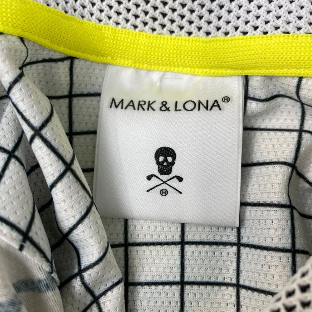 サイズ：46 MARK&LONA マークアンドロナ 半袖ポロシャツ 総柄 ホワイト
