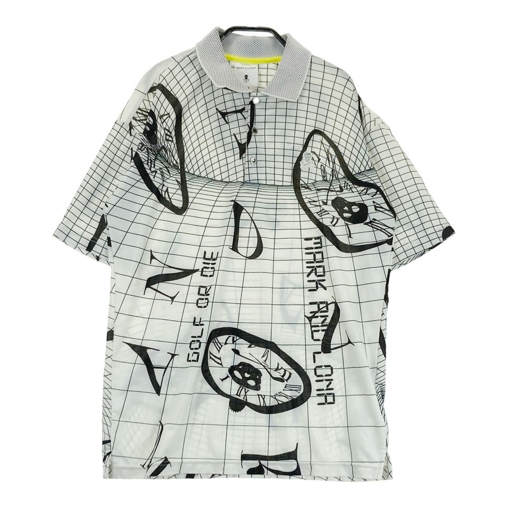 MARK & LONA ゴルフシャツ サイズ46 ホワイト MARK&LONA（マークアンドロナ） 半袖ハイネックシャツ 白 アイアン