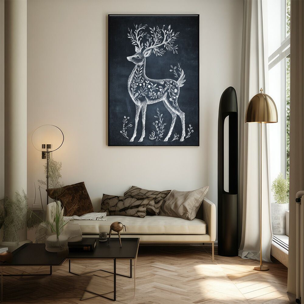 A2サイズ（約42x59cm）】【lm-poster-7966】【フレーム付き】トナカイ