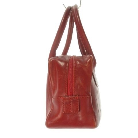 ヒロフ赤いハンドバッグ ヒロフ HIROFU ミニボストン ハンドバッグ レザー 本革 赤 レッド H