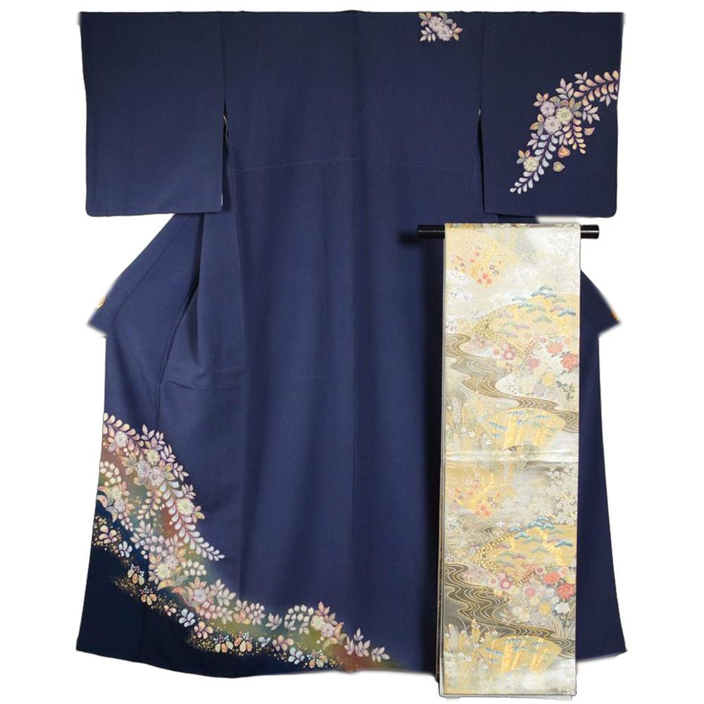 着物セット 翠山工房 辻が花 付下げ訪問着・袋帯 2点 セット 翠山 落款