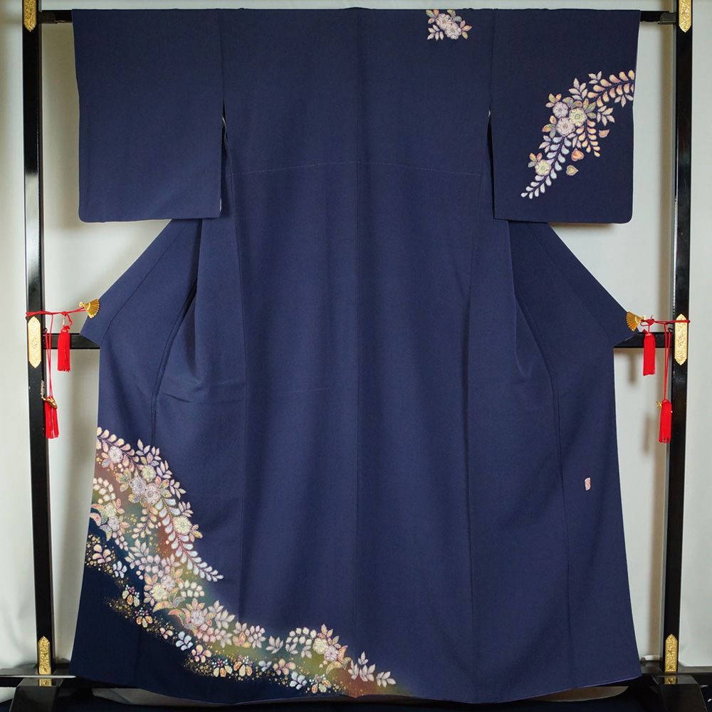 （未着用・新品）付下げ訪問着　辻が花柄地紋　絞り染め　正絹　翠山工房 やまと誂製 翠山工房 絞り訪問着 着物 J-90