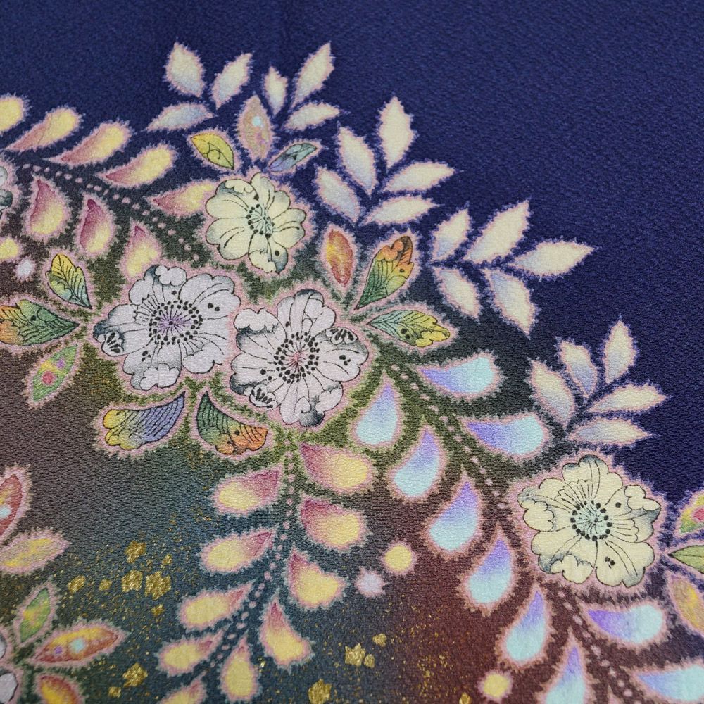 （未着用・新品）付下げ訪問着　辻が花柄地紋　絞り染め　正絹　翠山工房 やまと誂製 翠山工房 絞り訪問着 着物 J-90