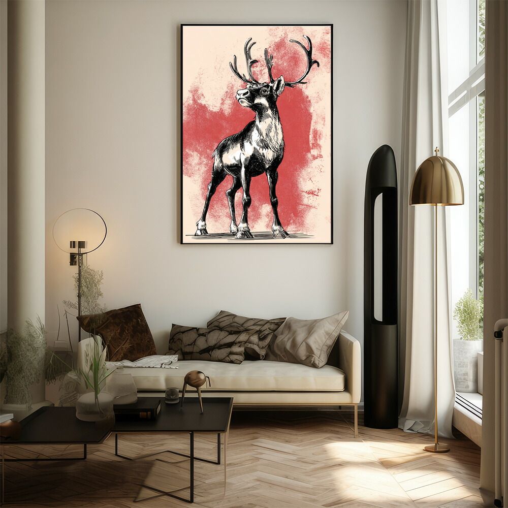 【未使用】LANY 特大ポスター B3サイズ（約36x51cm）】【lm-poster-8615】【フレーム付き】トナカイ