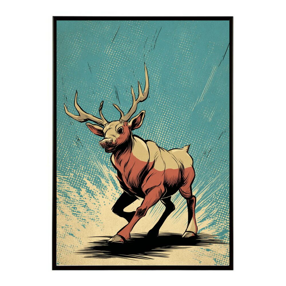 B1サイズ（約73x103cm）】【lm-poster-8037】【フレーム付き】トナカイ