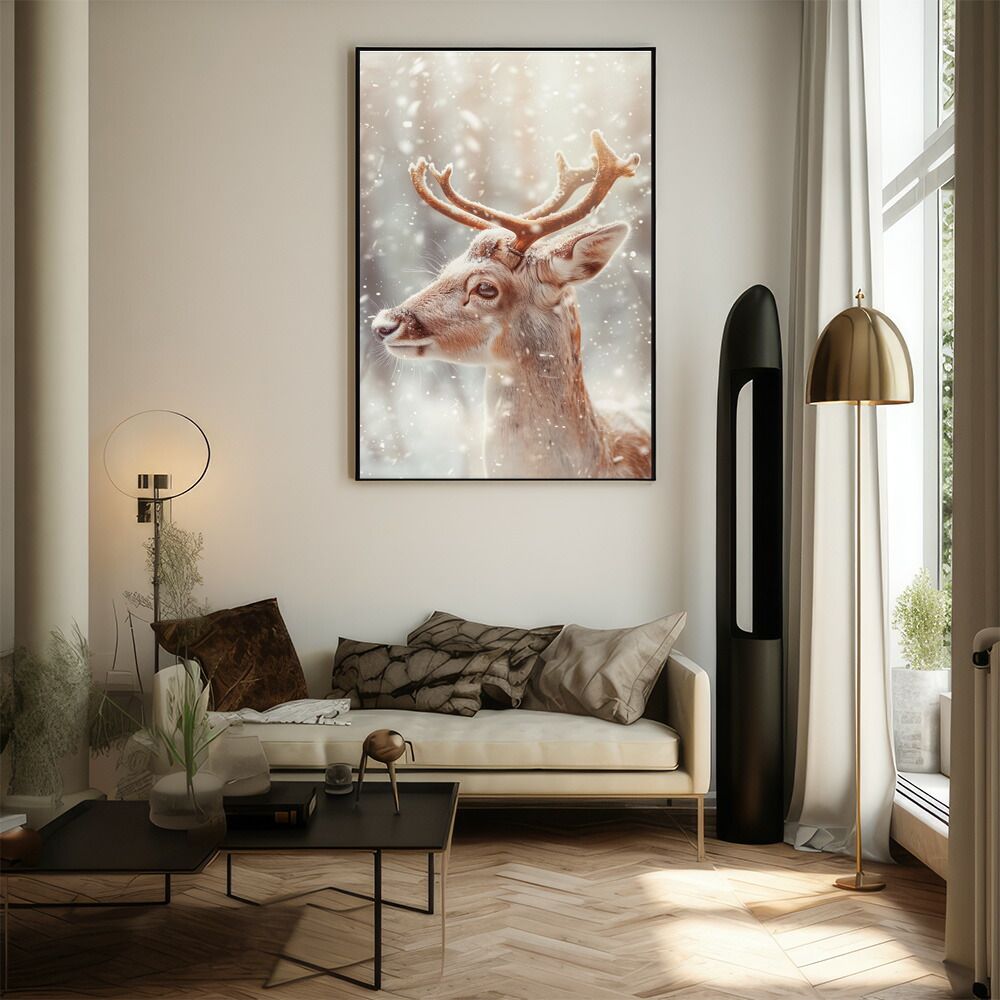B1サイズ（約73x103cm）】【lm-poster-8043】【フレーム付き】トナカイ