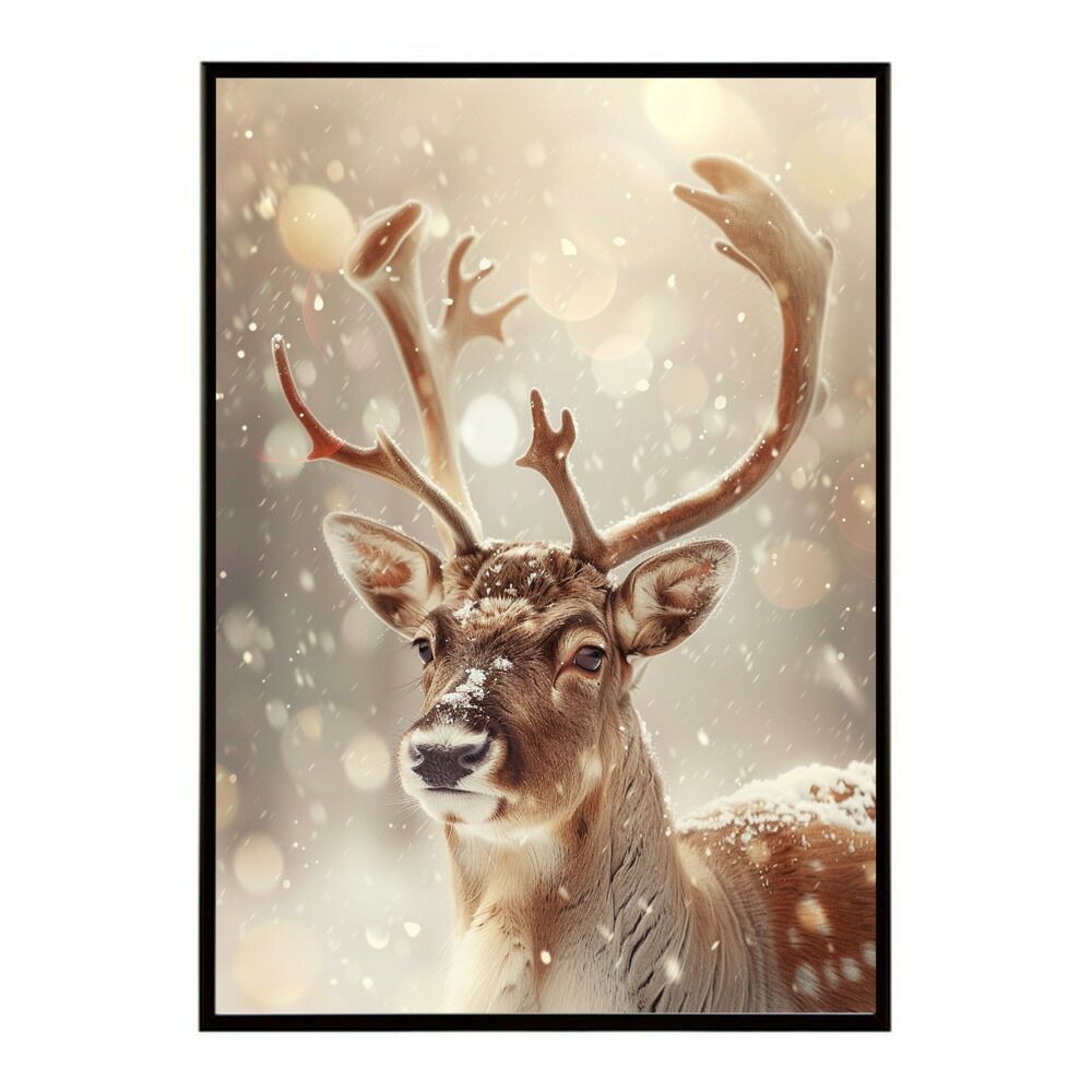 トナカイ　動物　アクリル画　絵画 A1サイズ（約59x84cm）】【lm-poster-8046】【フレーム付き】トナカイ 絵画