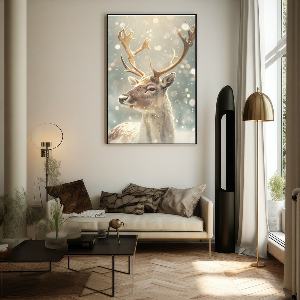 B1サイズ（約73x103cm）】【lm-poster-8049】【フレーム付き】トナカイ