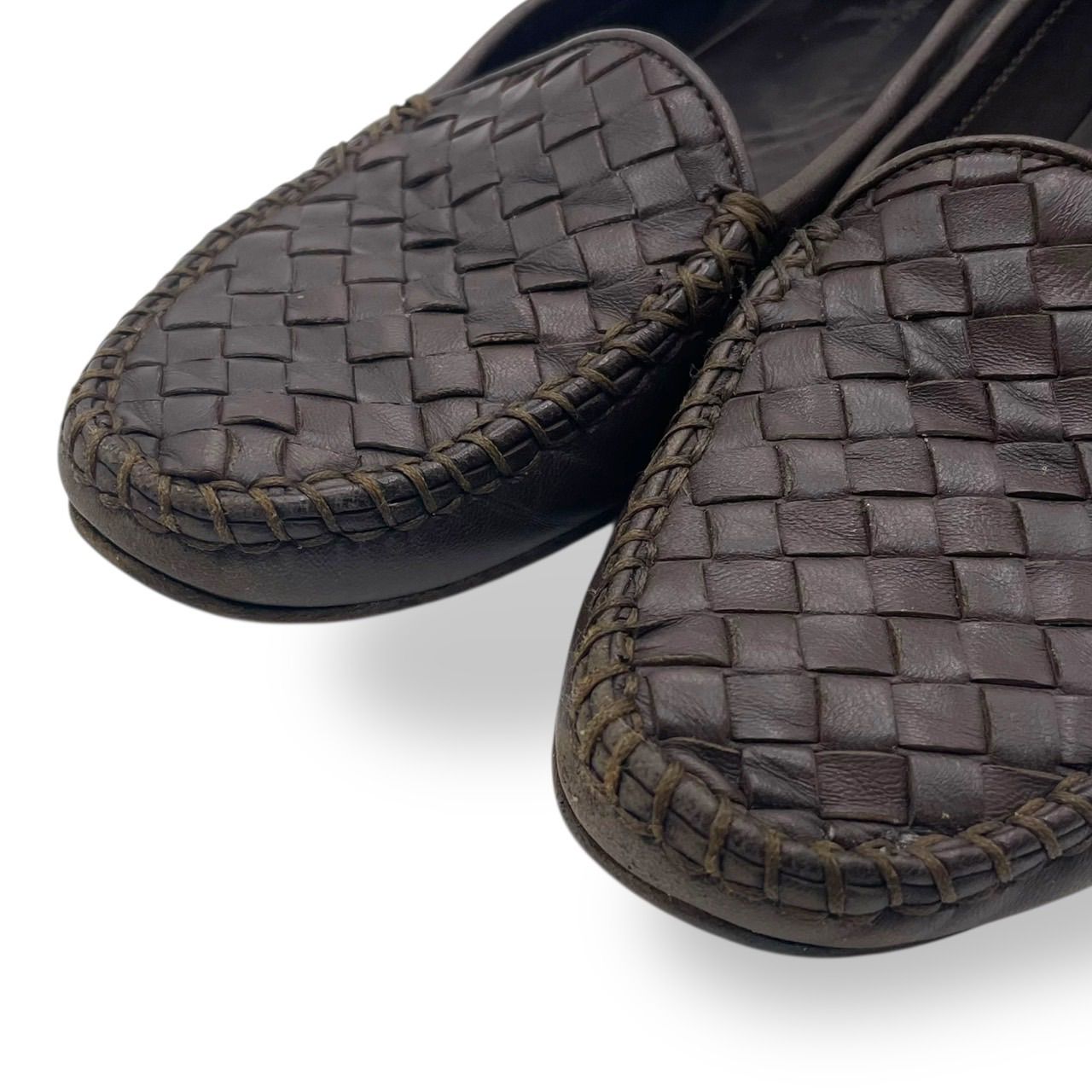 快適ドライブに！ 美品 ボッテガヴェネタ 靴 デッキ ローファー イントレ 茶 楽天市場】ボッテガヴェネタ BOTTEGAVENETA ムッシュ レザー ヒール