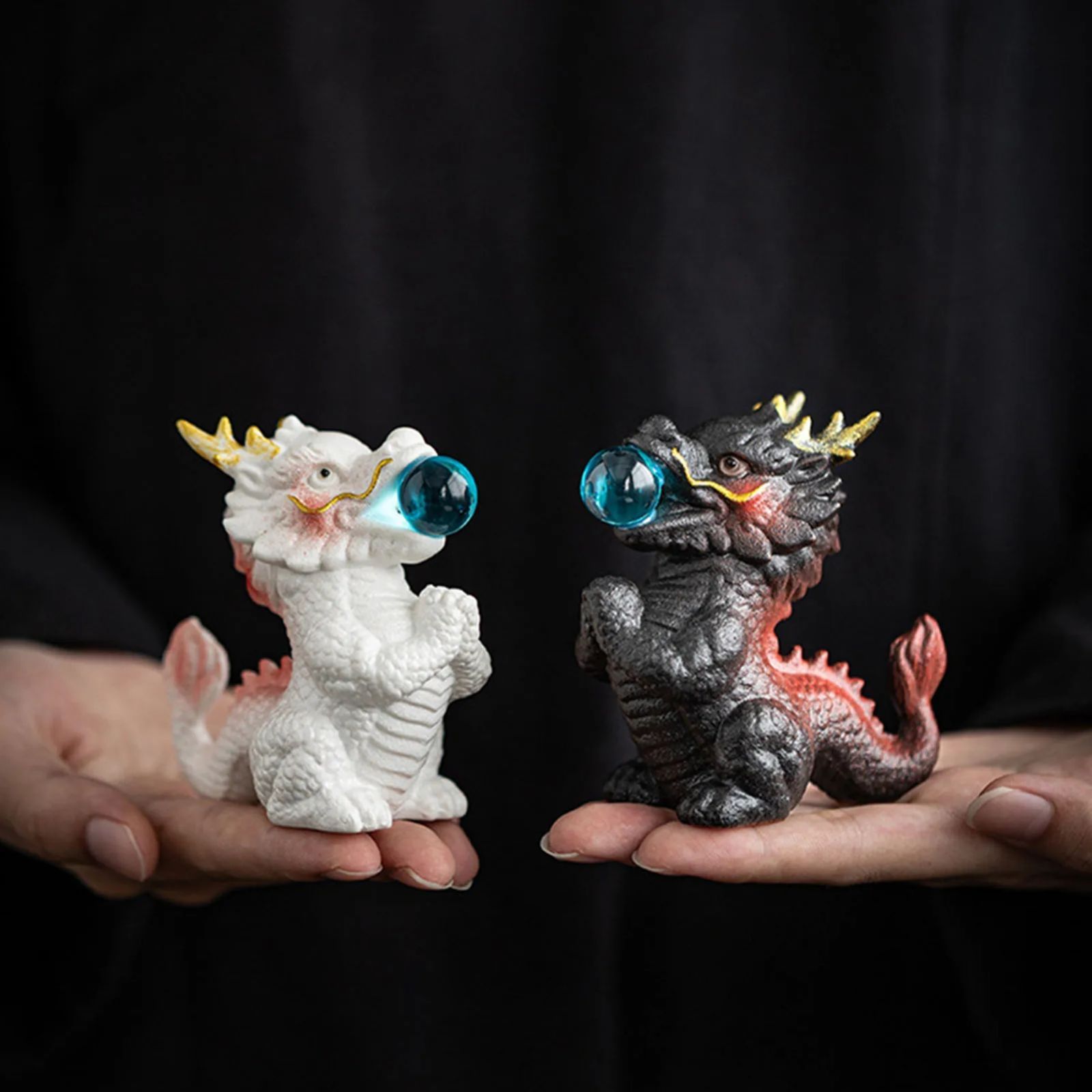 セラミックドラゴン像 デスクトップ装飾 オーナメント コレクション