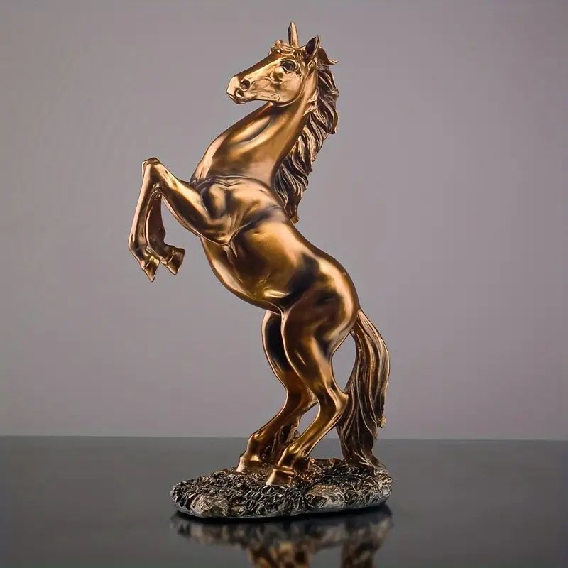 スタチュー 馬 彫刻 樹脂製 デザイン エレガント 勇敢 躍動感