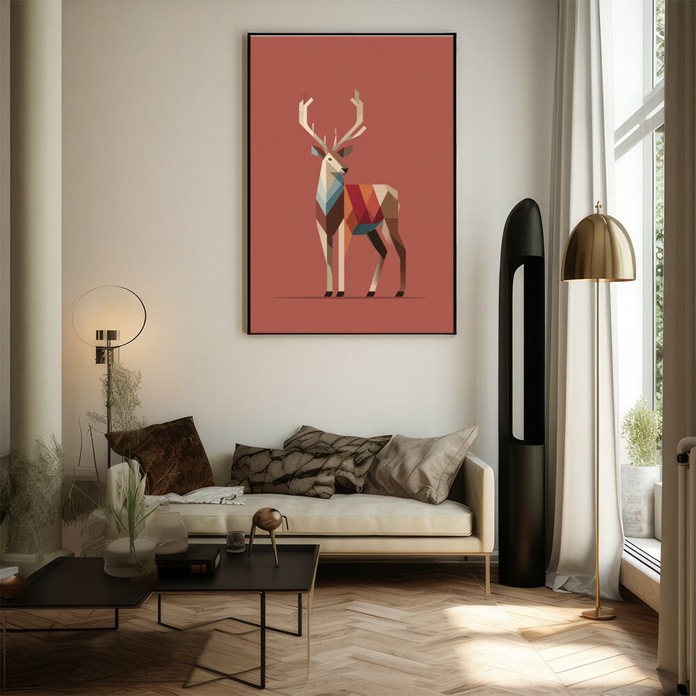 B1サイズ（約73x103cm）】【lm-poster-8149】【フレーム付き】トナカイ