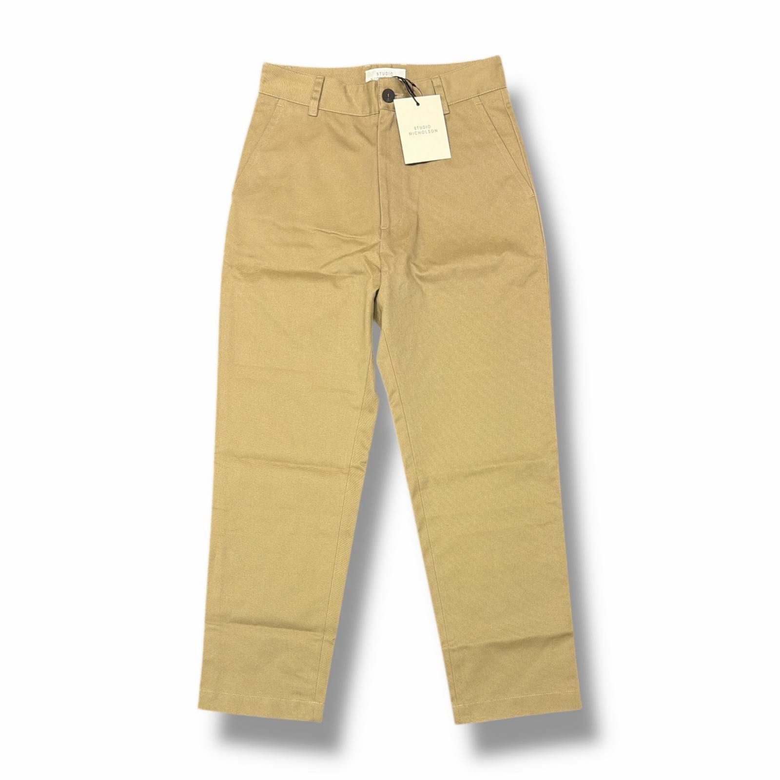 STUDIO NICHOLSON ベージュ チノパン M 参考上代59400円 未使用 STUDIO NICHOLSON PEACHED COTTON TWILL