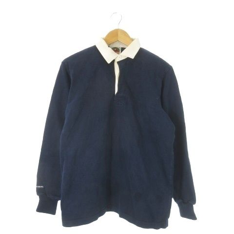 バーバリアン BARBARIAN RUGBY WEAR ラガーシャツ XL 紺 ネイビー 無地