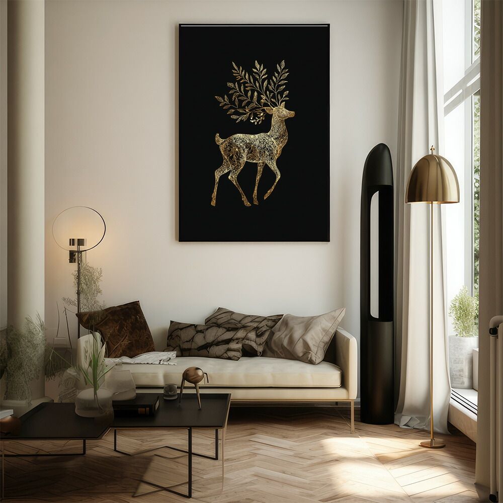 B1サイズ（約73x103cm）】【lm-poster-8199】【フレーム付き】トナカイ