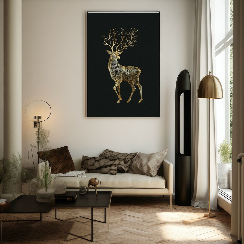 A1サイズ（約59x84cm）】【lm-poster-8214】【フレーム付き】トナカイ