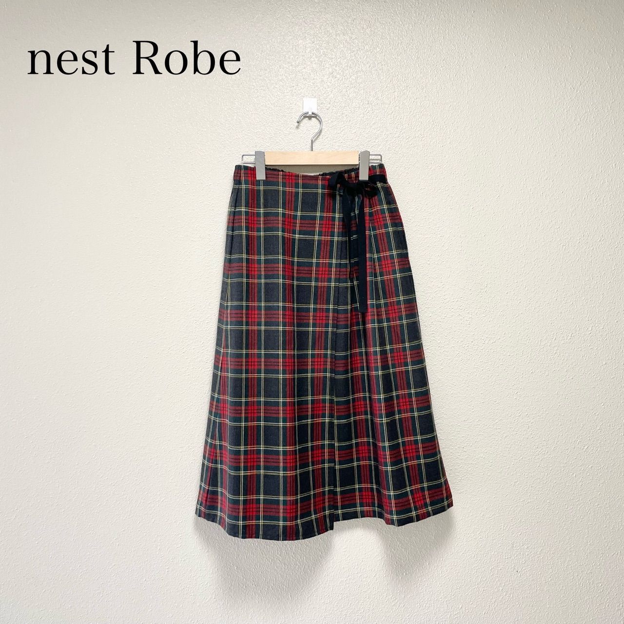 2022AW / nest Robe ネストローブ ウールタータンチェックラップライク