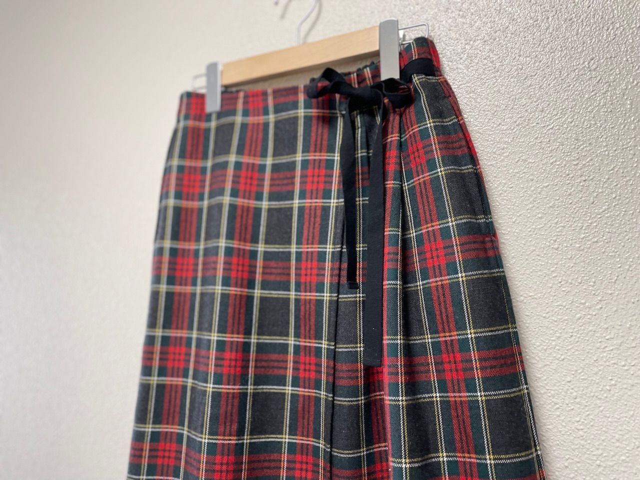 2022AW / nest Robe ネストローブ ウールタータンチェックラップライク