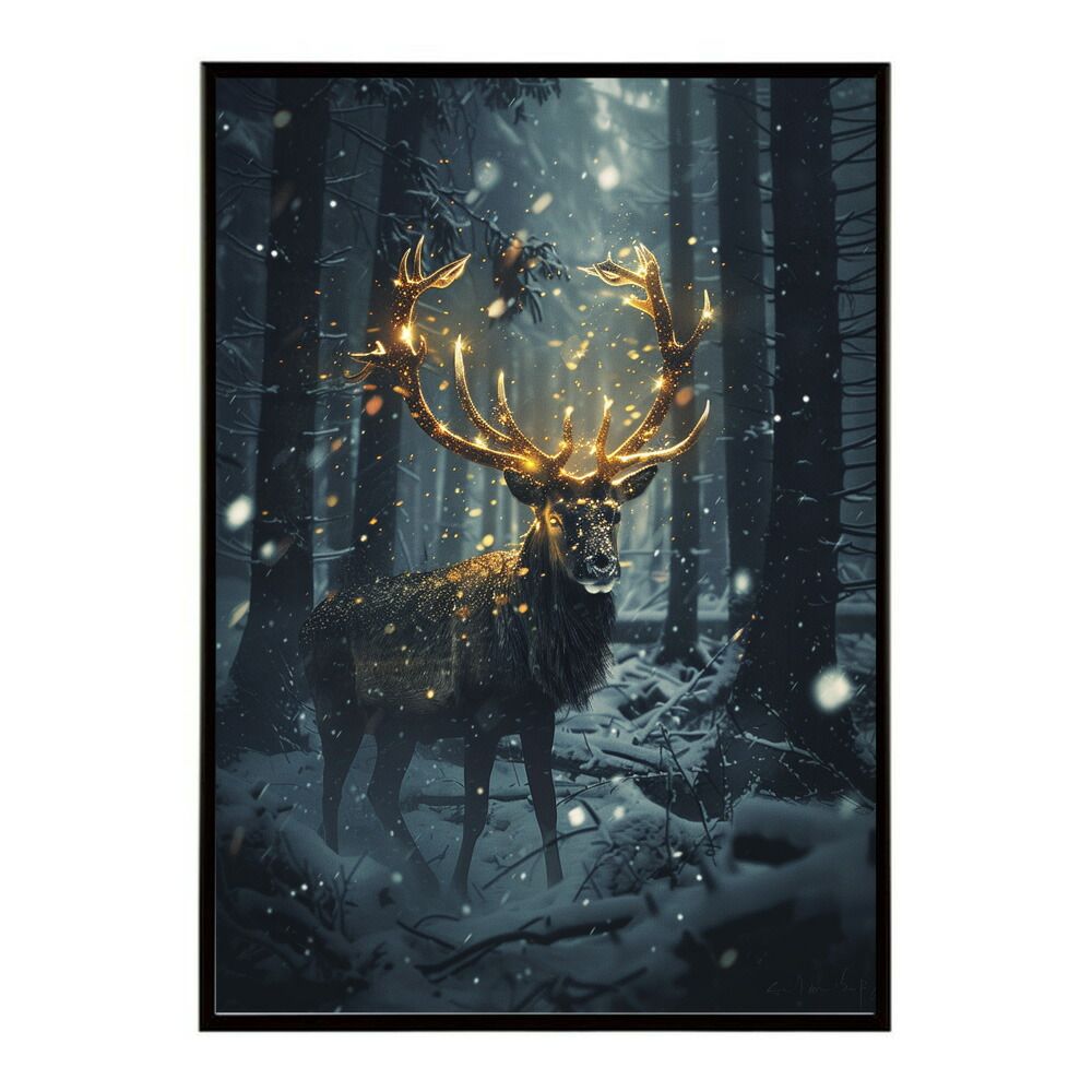 A2サイズ（約42x59cm）】【lm-poster-8301】【フレーム付き】トナカイ