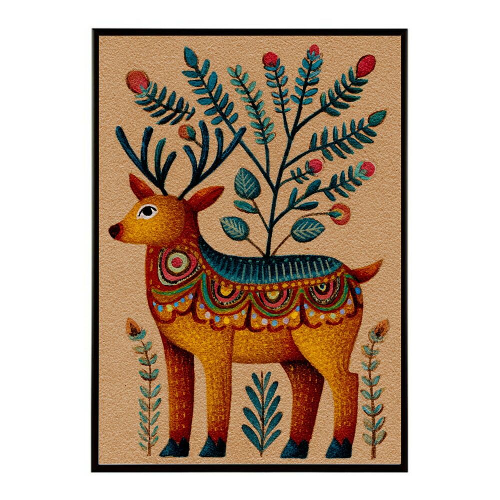 トナカイ 動物 アクリル画 絵画 彫刻】トナカイ 動物 アクリル画 絵画