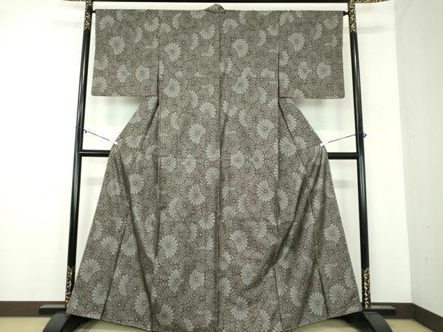 平和屋着物○本場大島紬 9マルキ 菊尽くし 正絹 逸品 未使用