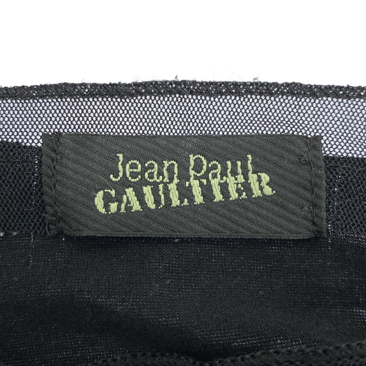 Jean Paul GAULTIER ジャンポールゴルチェ カリグラフィパワーネット切替スタッズニットトップス  ブラック Jean Paul GAULTIER ジャンポールゴルチェ カリグラフィパワーネット