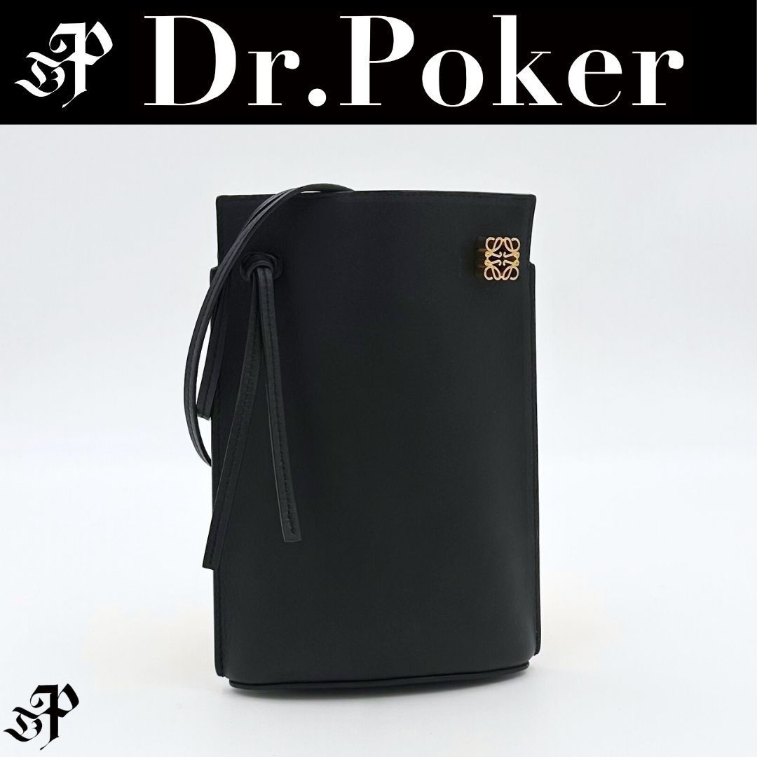 【極美品】ロエベ　ダイスポケット　ショルダーバッグ　アナグラム　レザー　黒 美品】Loewe アナグラム ダイス ポケット ショルダーバッグ - メルカリ