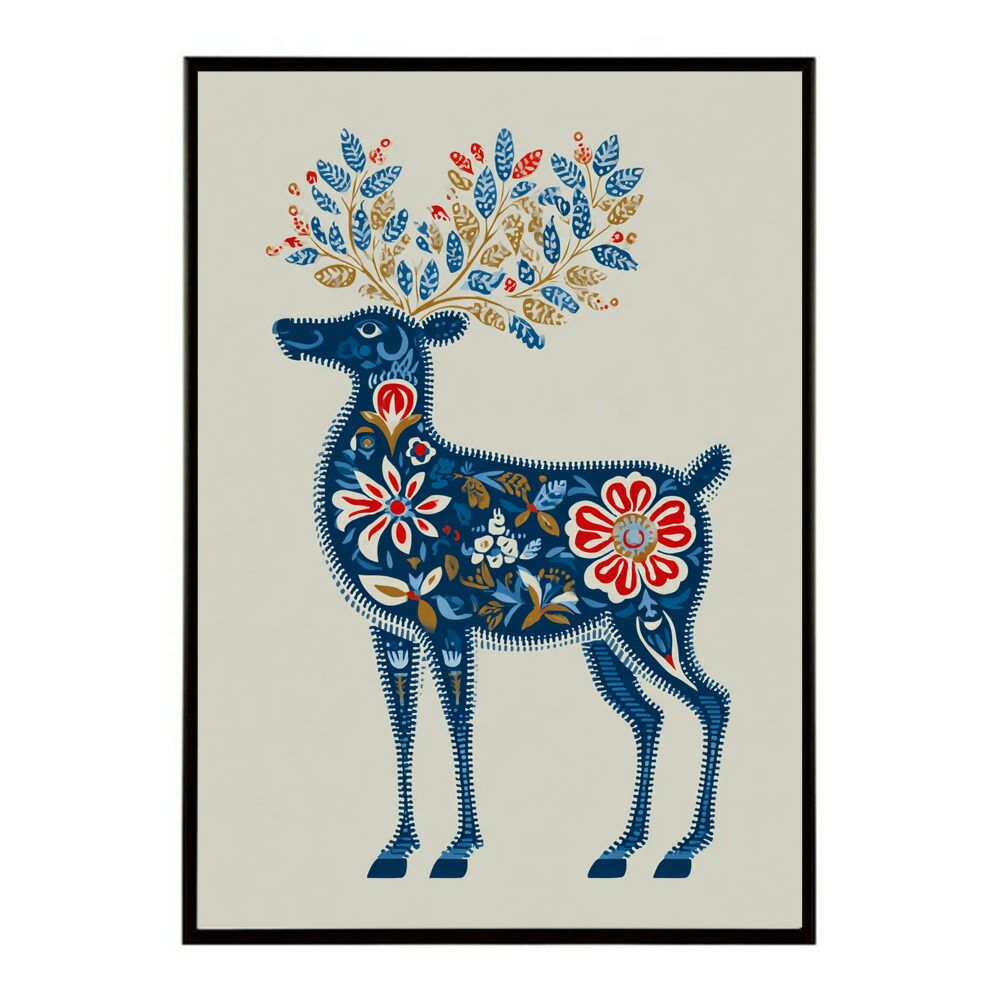 A1サイズ（約59x84cm）】【lm-poster-8475】【フレーム付き】トナカイ