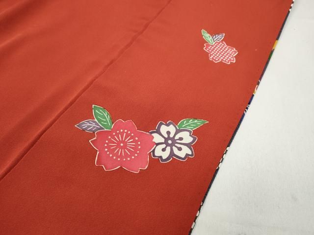 平和屋着物○江戸紅型 五味桂子 振袖 型染め 天井花丸文 鬼しぼ縮緬