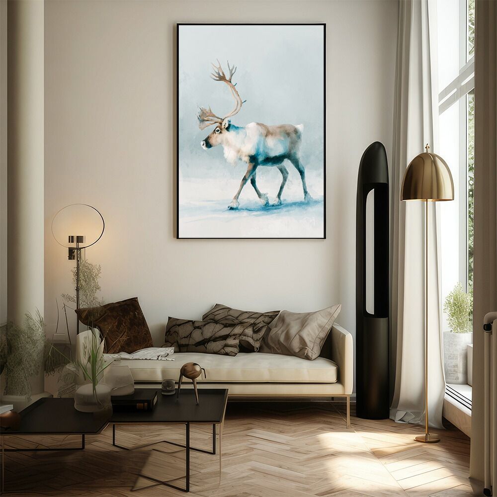 A2サイズ（約42x59cm）】【lm-poster-8493】【フレーム付き】トナカイ