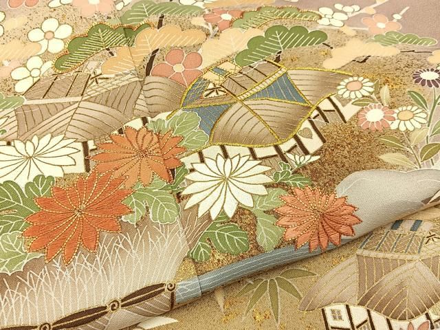 暈し染め 金彩 正絹 平和屋着物○訪問着 逸品 駒刺繍 御所解文 松竹梅