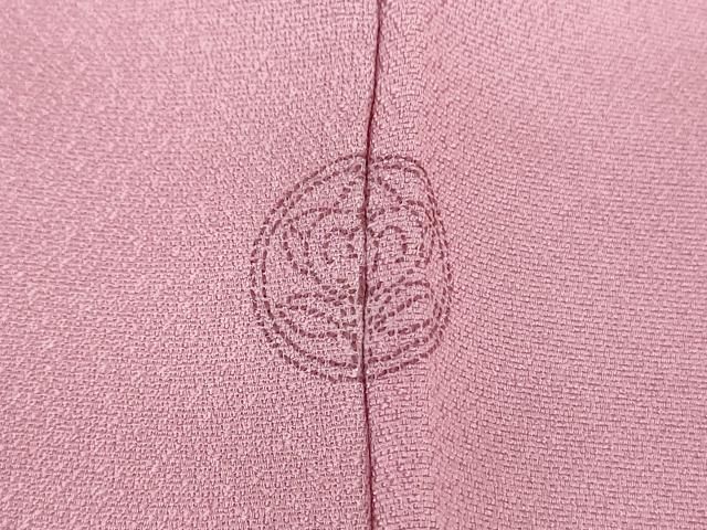 平和屋着物●染色工芸作家　本郷葵虹　小紋　花丸地紋　暈し染め　桃花色　正絹　逸品　DABA1936ps 平和屋着物○染色工芸作家 本郷葵虹 小紋 花丸地紋 暈し染め 桃花色