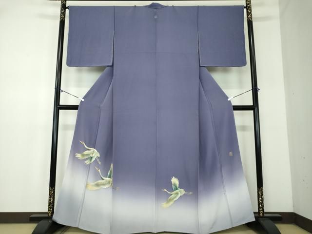 平和屋着物●漆工芸作家　金森一博　色留袖　飛鶴文　暈し染め　金彩　正絹　逸品　未使用　DABA1942ps 平和屋着物○漆工芸作家 金森一博 色留袖 飛鶴文 暈し染め 金彩 正絹