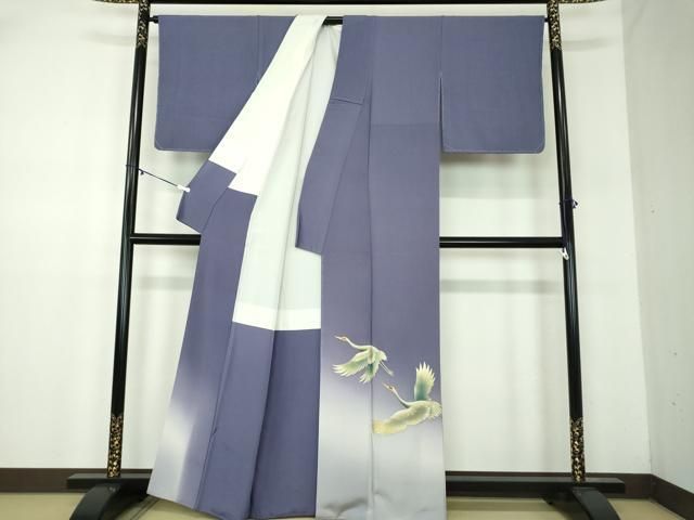 平和屋着物●漆工芸作家　金森一博　色留袖　飛鶴文　暈し染め　金彩　正絹　逸品　未使用　DABA1942ps 平和屋着物○漆工芸作家 金森一博 色留袖 飛鶴文 暈し染め 金彩 正絹