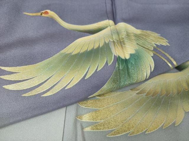 平和屋着物○漆工芸作家 金森一博 色留袖 飛鶴文 暈し染め 金彩 正絹