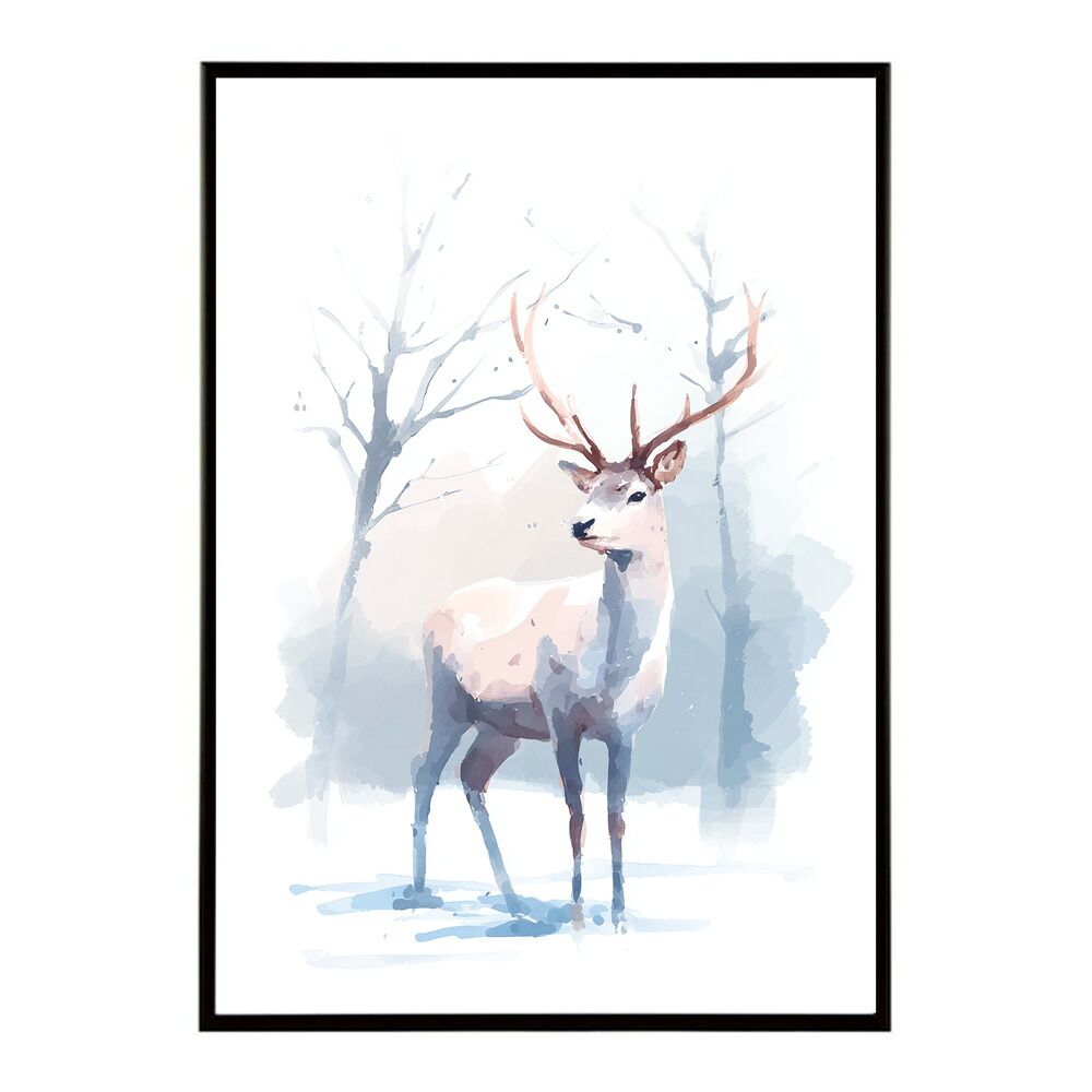 A2サイズ（約42x59cm）】【lm-poster-7896】【フレーム付き】トナカイ