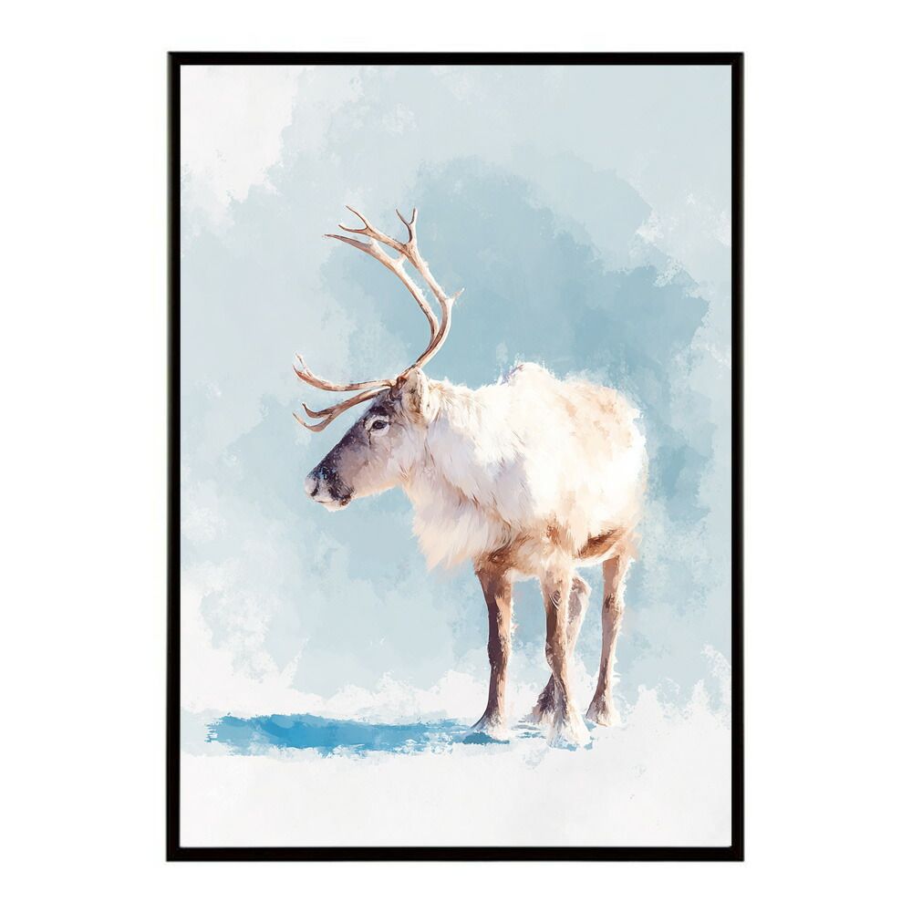トナカイ　動物　アクリル画　絵画 A1サイズ（約59x84cm）】【lm-poster-8500】【フレーム付き】トナカイ