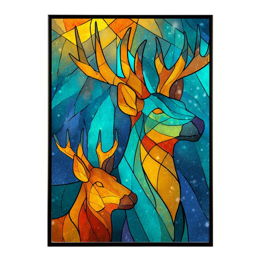 B1サイズ（約73x103cm）】【lm-poster-8520】【フレーム付き】トナカイ